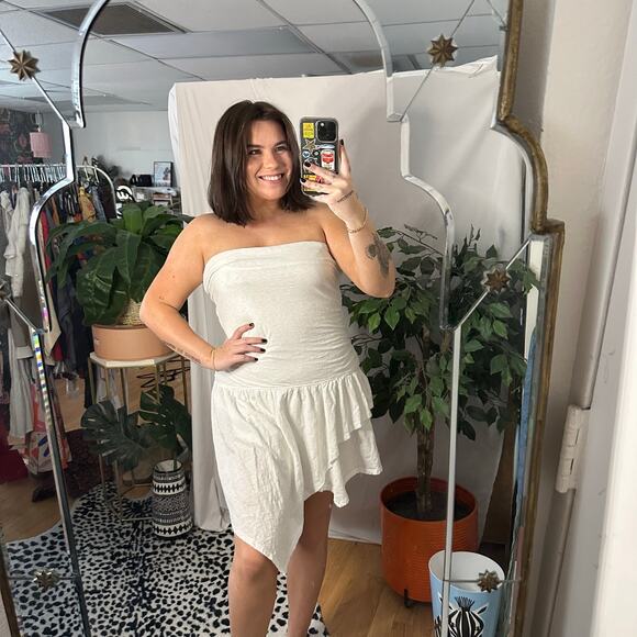 Free People free-est Robyn Convertible Mini Dress White Size Large - Picture 4 of 4